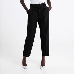Zara High Waisted Belted Pants